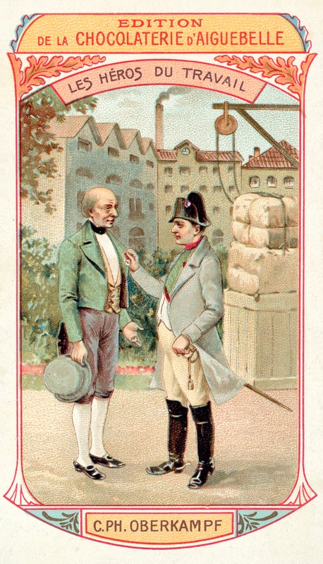 Napoleon tildeler Legion dHonneur til den franske industrimand Christophe-Philippe Oberkampf, 1806 af French School