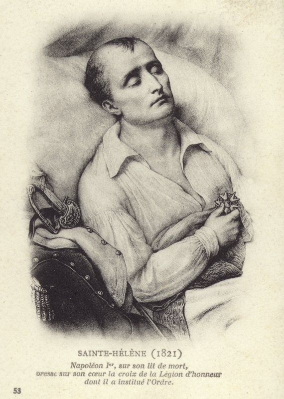 Napoleon på sit dødsleje af French School