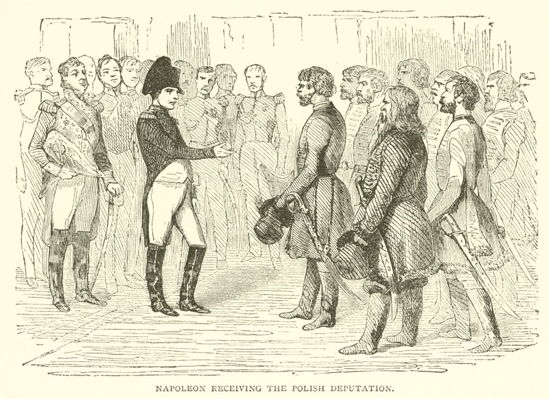 Napoleon modtager den polske deputation (gravering) af French School