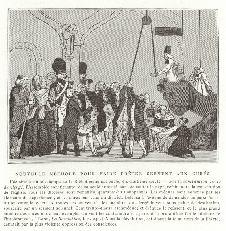 Ny metode til at afgive eder til præster, franske revolution af French School