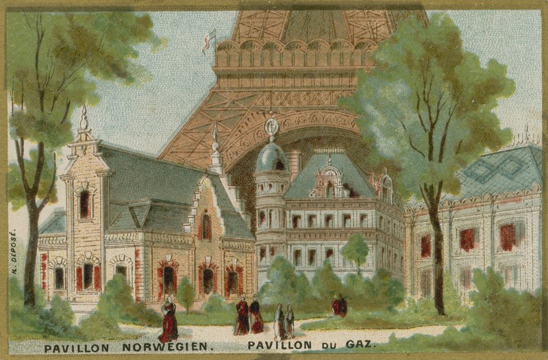 Norsk og gaspavillon på verdensudstillingen i Paris af French School