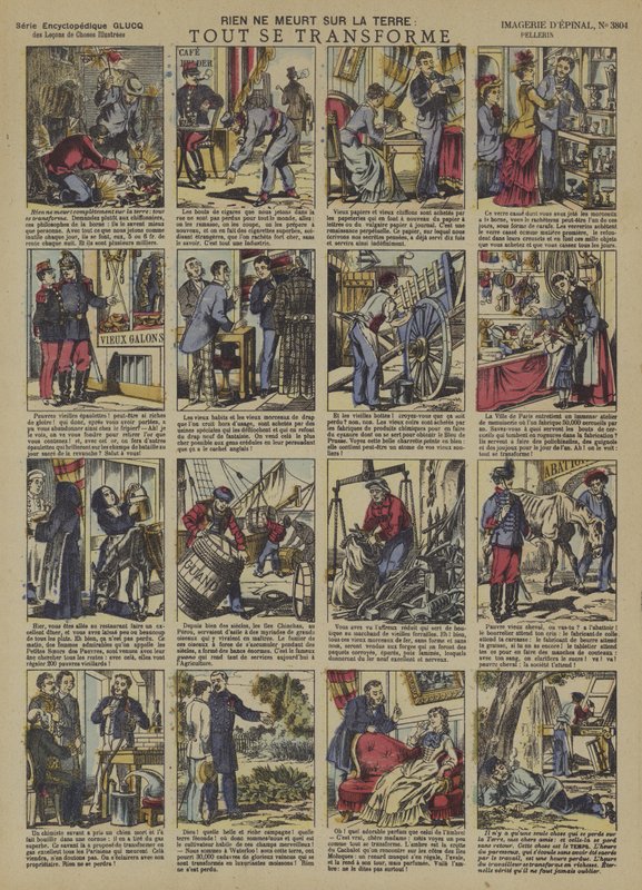Intet på Jorden dør. Alt er forvandlet (farve litho) af French School