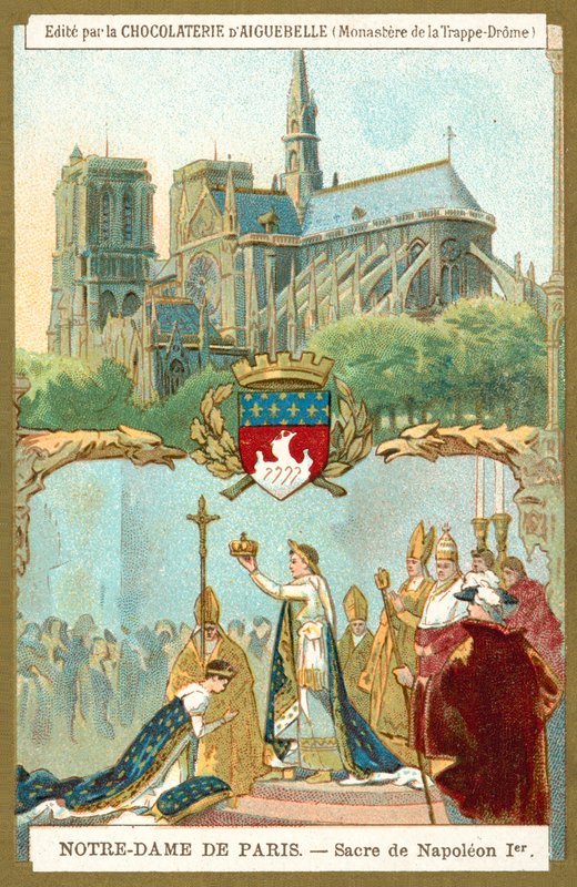 Notre Dame de Paris, og kroningen af Napoleon I som kejser af Frankrig af French School