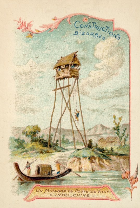 Udsigtstårn, Indokina (chromolitho) af French School