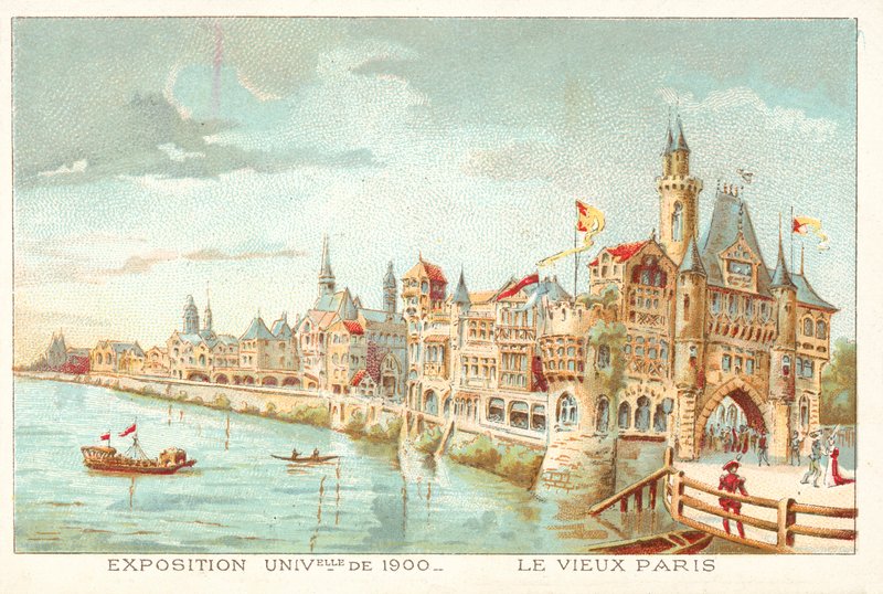 Old Paris, Exposition Universelle 1900, Paris (chromolitho) af French School
