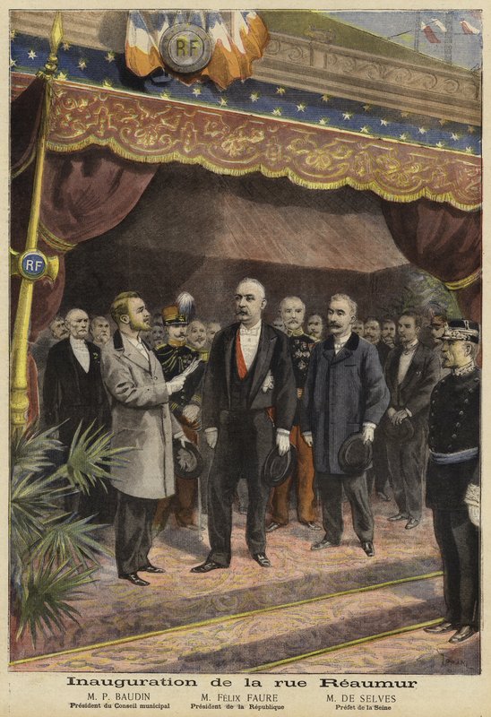 Åbning af Rue Reaumur, Paris, 1897 af French School