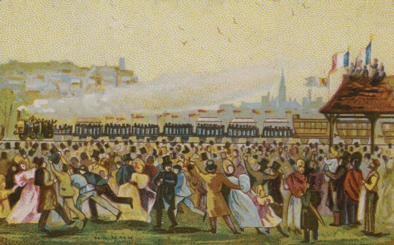 Åbning af den første franske jernbane, 1832 af French School