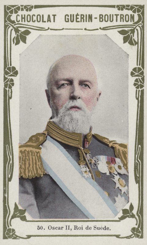Oscar II, Roi de Suede (farvet foto) af French School