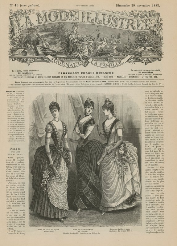 Side fra La Mode Illustree, 1885 af French School