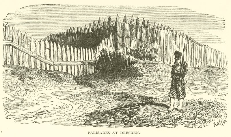 Palisader i Dresden (gravering) af French School