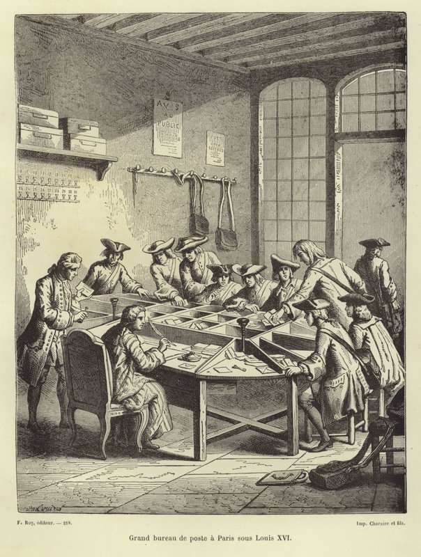 Paris postkontor under Louis XVI af French School