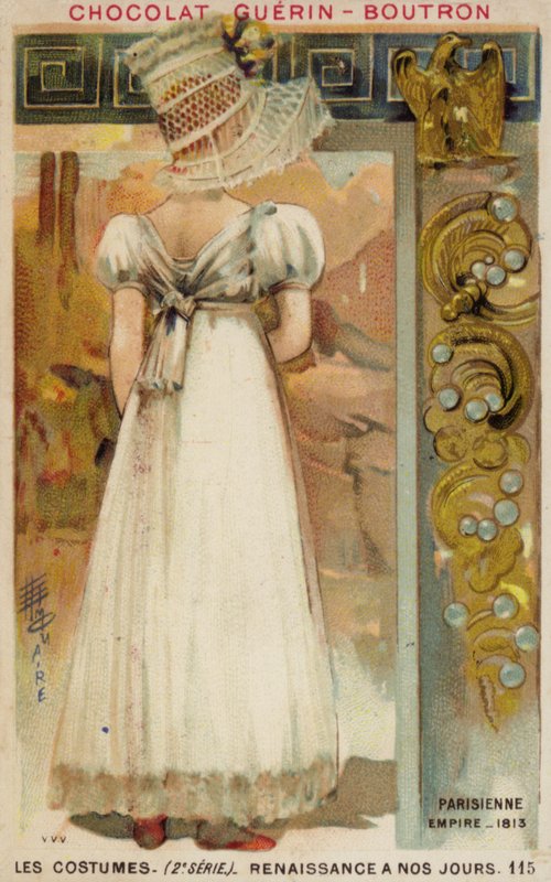 Parisisk mode fra det første imperium, 1813 af French School