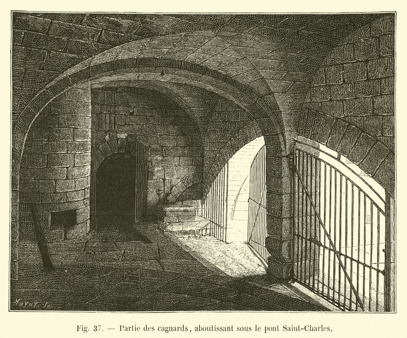 En del af undvigerne, der ender under Saint-Charles-broen af French School