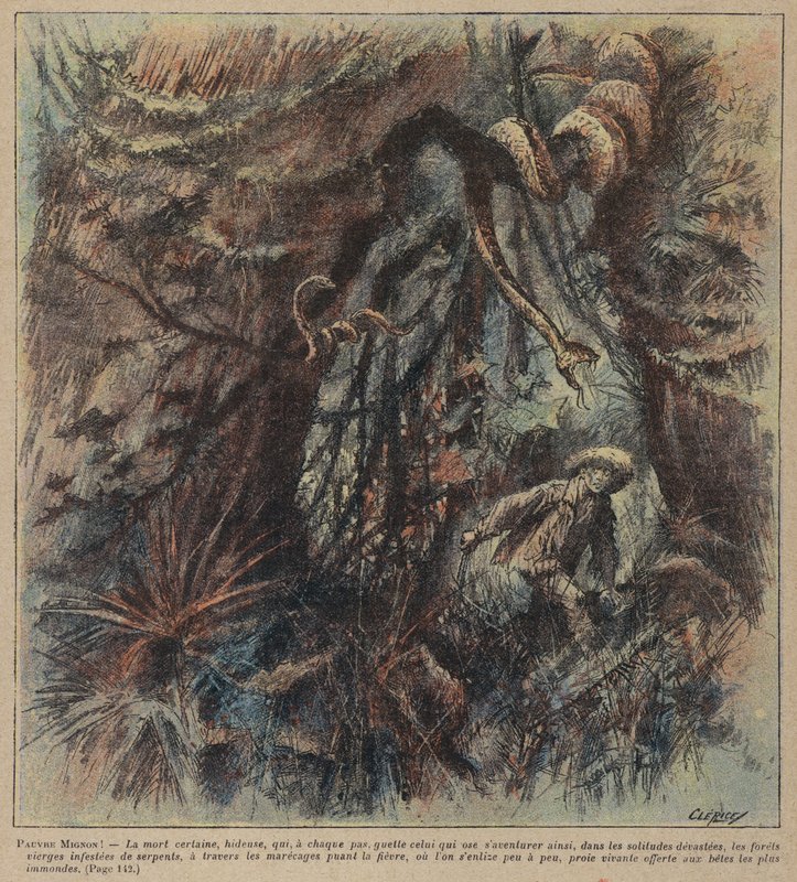 Pauvre Mignon af Edmond Ladoucette (farvelitografi) af French School