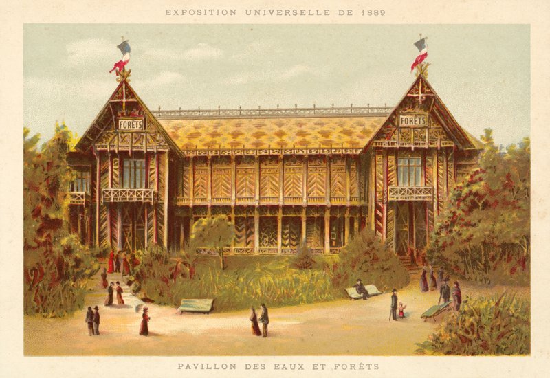 Pavillon af farvande og skove, Exposition Universelle 1889, Paris af French School