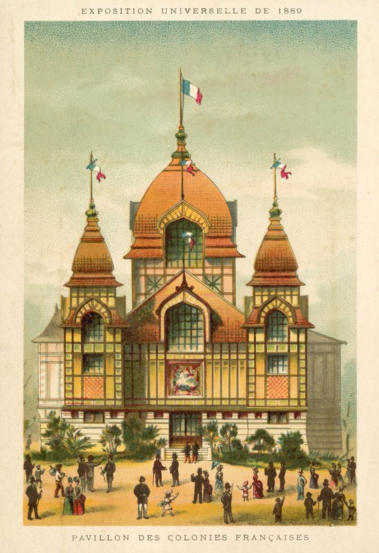 Pavillonen for de franske kolonier, Exposition Universelle 1889, Paris af French School