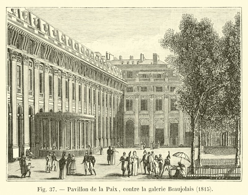 Pavillon de la Paix, mod Beaujolais-galleriet, 1815 af French School