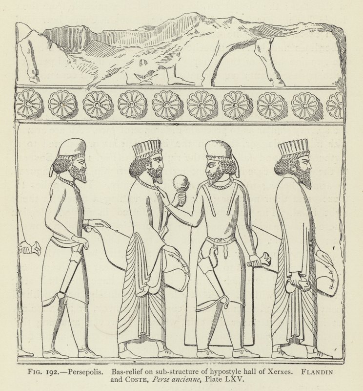Persepolis, Bas-relief på understruktur af hypostyle hall af Xerxes af French School
