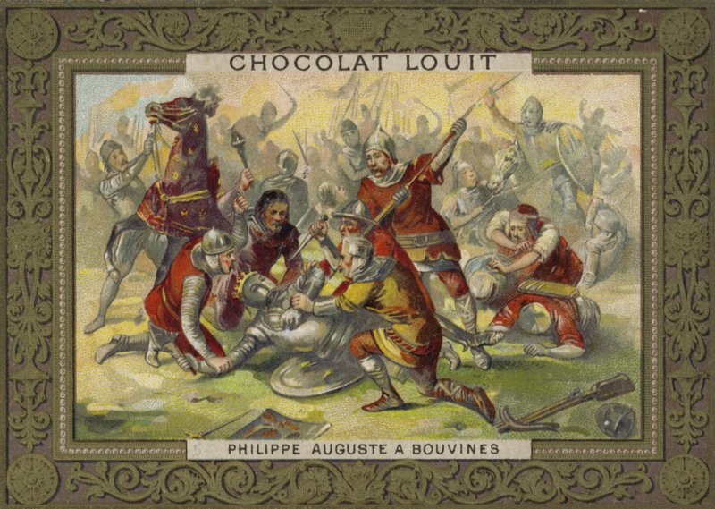 Philip Augustus af Frankrig løsnede sig ved slaget ved Bouvines, 1214 af French School