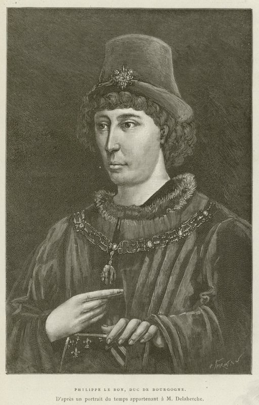 Philippe Le Bon, hertug af Bourgogne (gravering) af French School