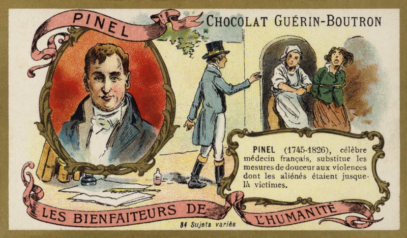 Philippe Pinel, fransk læge (chromolitho) af French School