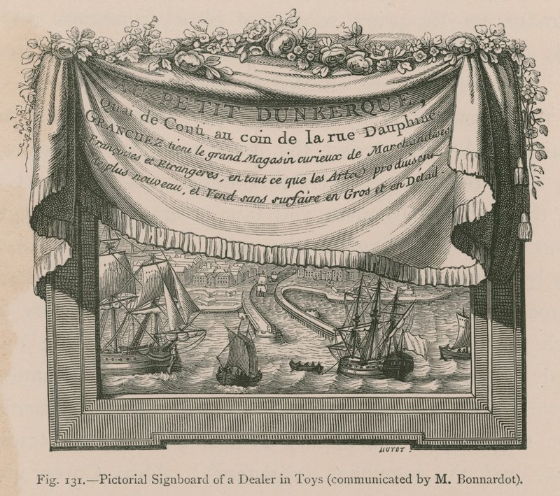 Billedskilt fra en legetøjsforhandler (meddelt af M. Bonnardot) af French School