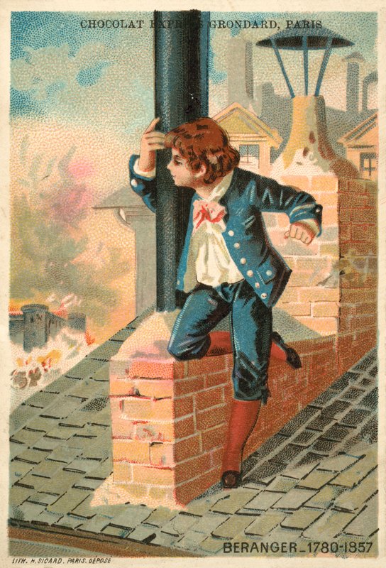 Pierre-Jean de Beranger, fransk digter og sangskriver (chromolitho) af French School