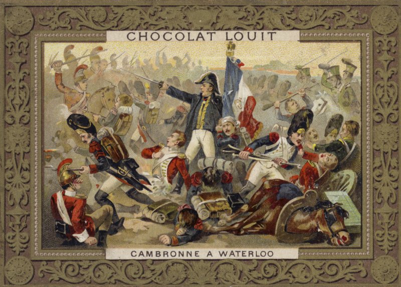 Pierre Cambronne, fransk general, ved slaget ved Waterloo, 1815 af French School