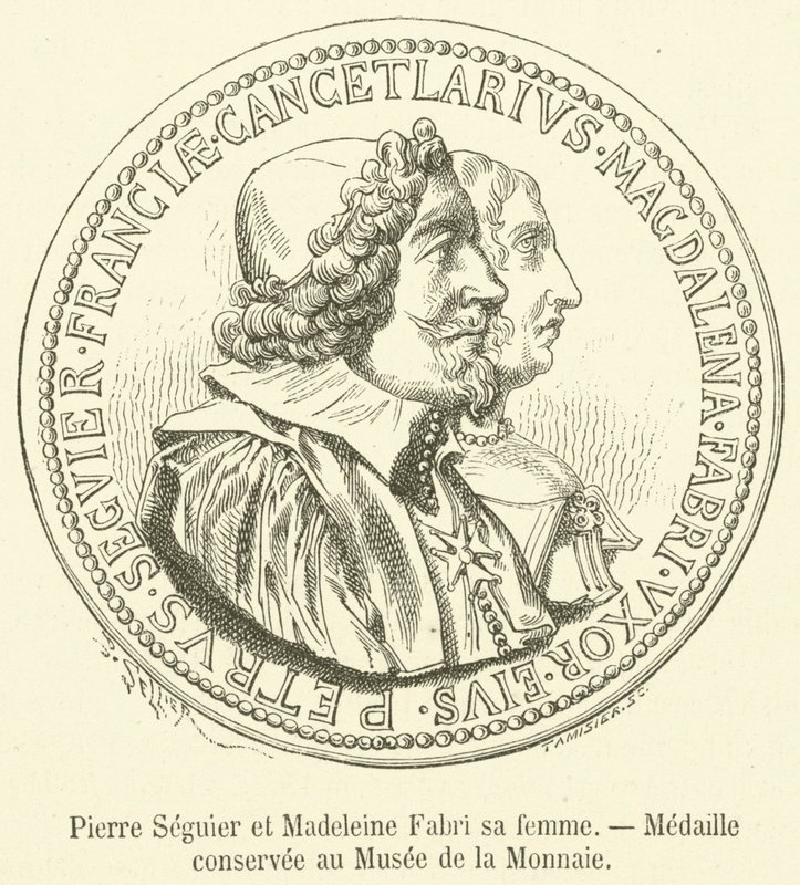 Pierre Seguier og Madeleine Fabri hans kone, medalje bevaret i Museum of the Currency (gravering) af French School