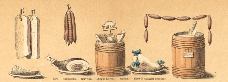 Gris (farvet gravering) af French School