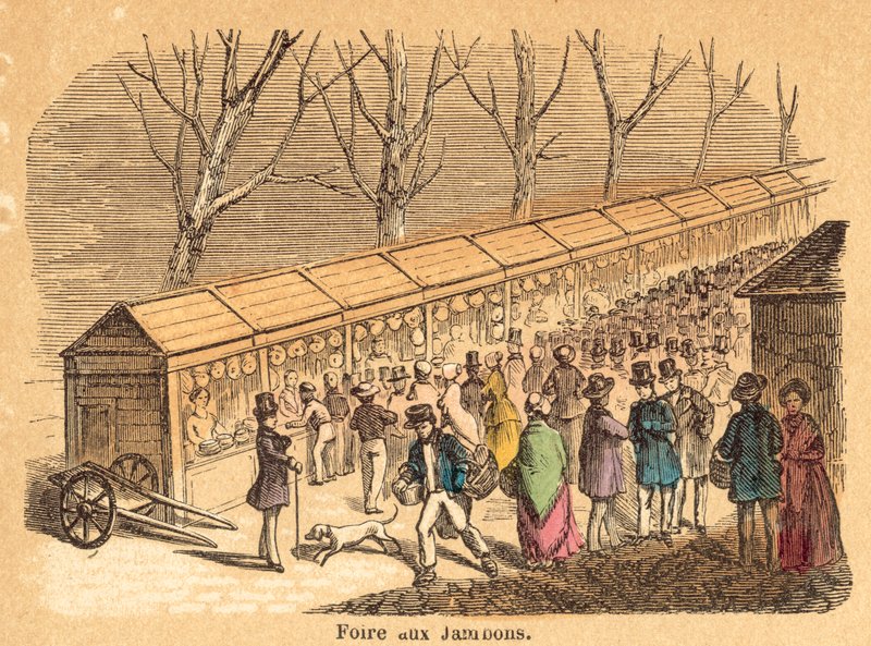Gris (farvet gravering) af French School