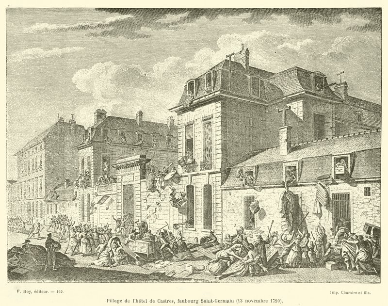 Plyndring af Hotel de Castres, Faubourg Saint-Germain, 13. november 1790 af French School