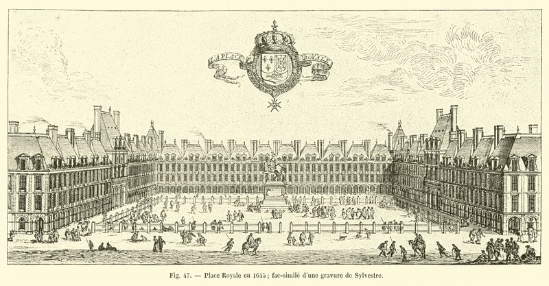 Kongepladsen i 1645; faksimile af et stik af Sylvestre af French School