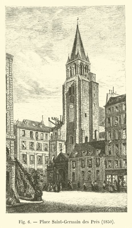 Place Saint-Germain des Pres, 1850 af French School