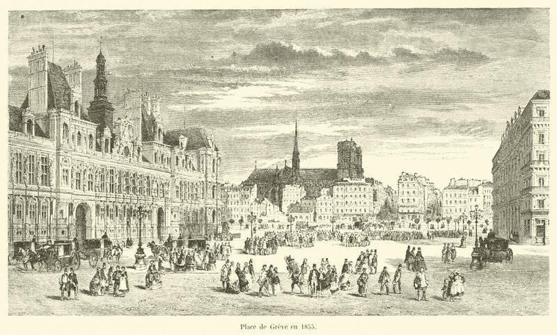 Place de Greve i 1855 af French School