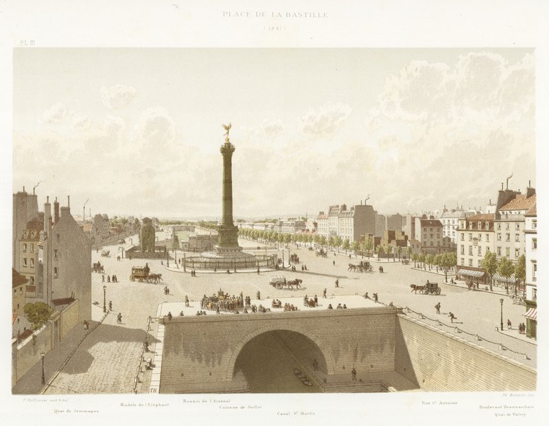 Place de la Bastille, 1841 af French School