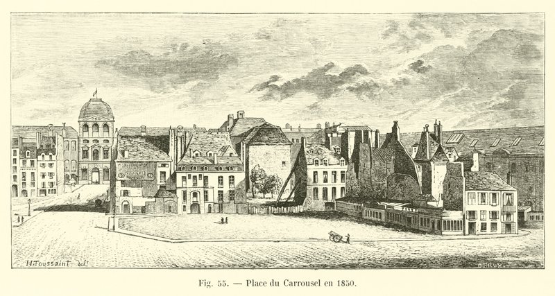 Place du Carrousel i 1850 af French School