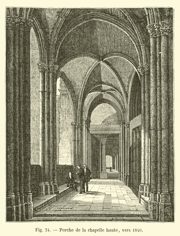 Våbenhus til det øverste kapel, omkring 1840 af French School