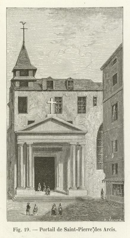 Portal af Saint-Pierre des Arcis af French School