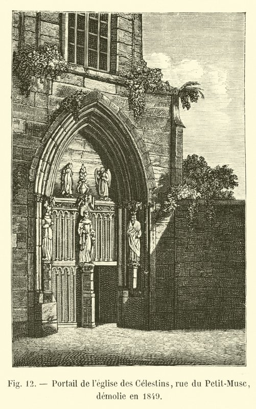 Portal til Celestins kirke, rue du Petit-Musc, revet ned i 1849 af French School