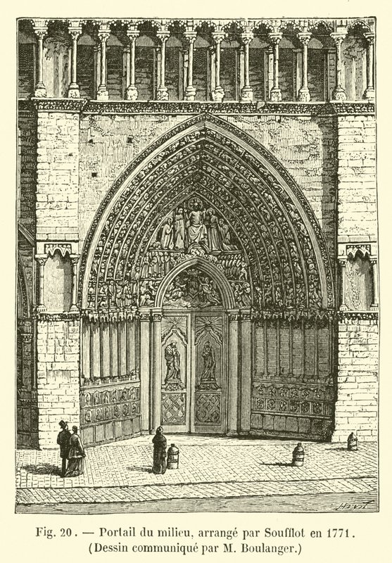 Midterportal, arrangeret af Soufflot i 1771, Tegning meddelt af M Boulanger af French School