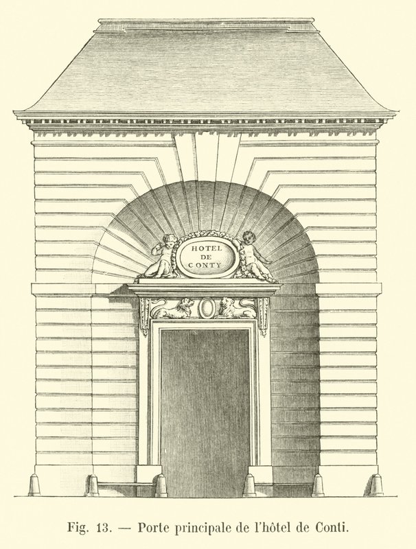 Hoveddøren til Hotel de Conti af French School
