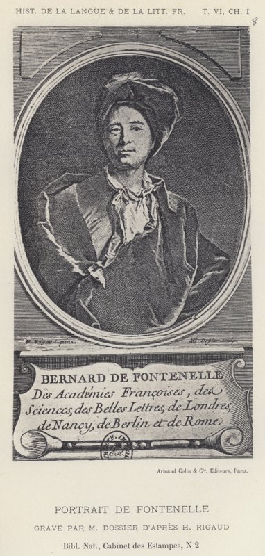 Portræt af Fontenelle (litho) af French School