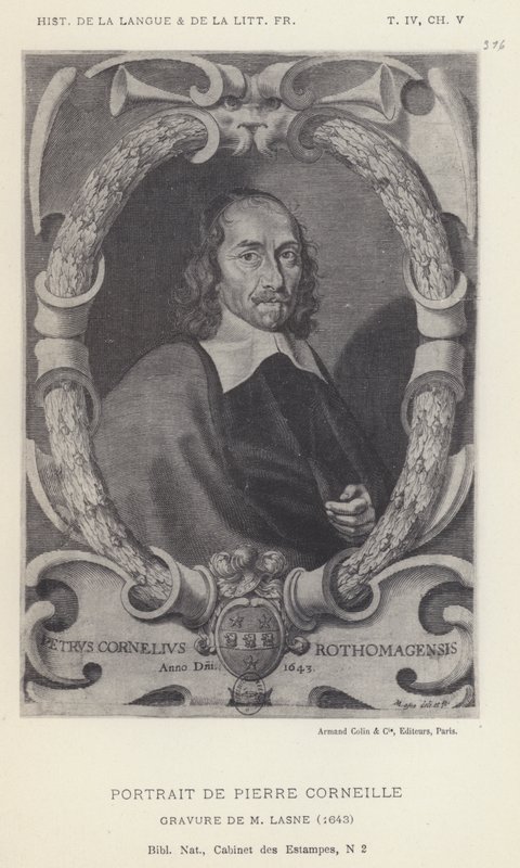 Portræt af Pierre Corneille (litho) af French School