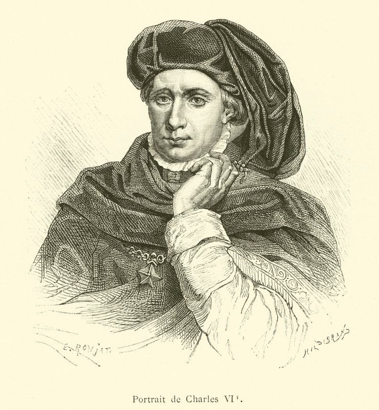 Portræt af Charles VI (gravering) af French School