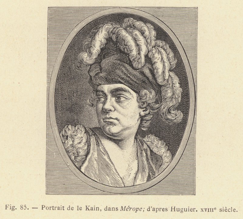 Portræt af Le Kain, i Merope, efter Huguier, 1700-tallet (stik) af French School