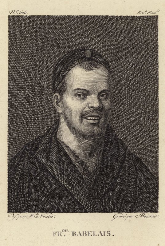 Portræt af Francois Rabelais af French School