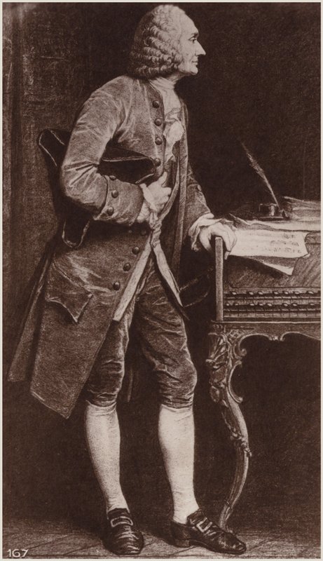 Portræt af Jean-Philippe Rameau af French School