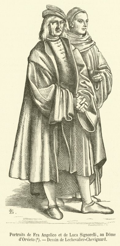 Portrætter af Fra Angelico et de Luca Signorelli, au Dome d