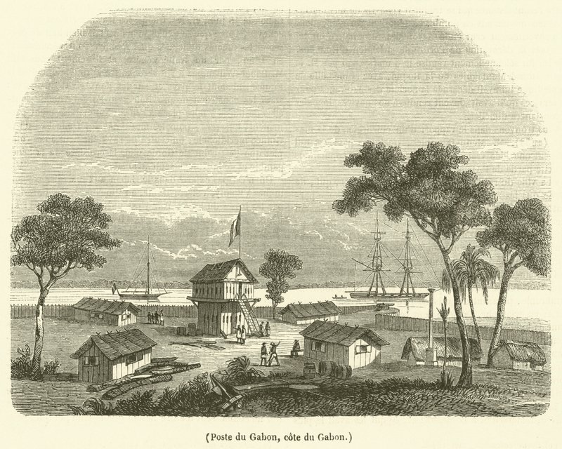 Post of Gabon, Gabons kyst (gravering) af French School